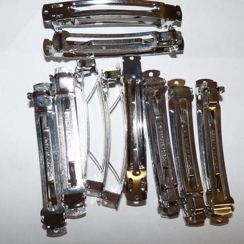 10 supports de barrettes à cheveux en acier pour création collage fimo à décorer