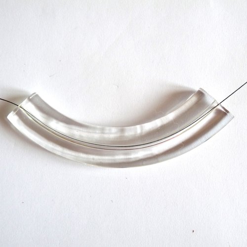 2 connecteurs torque croissant en verre transparent vintage pour création de colliers