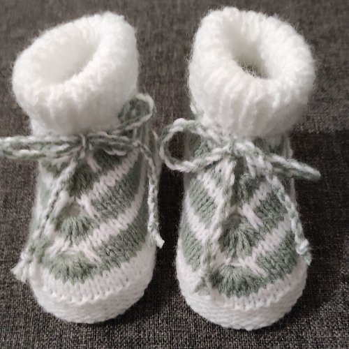 Chaussons bébé laine 0/3 mois