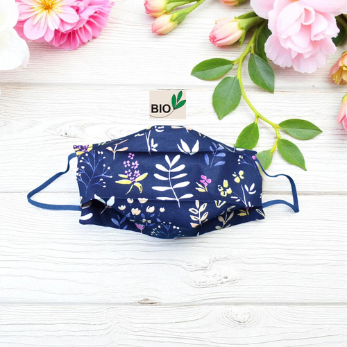 Masque facial en coton bio lavable et réversible taille adulte