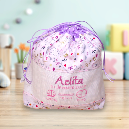 Sac à souvenirs personnalisé pour bébé, cadeau personnalisé pour naissance bébé, frederikartisanat