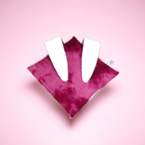 Doudou plat oreilles de lapin double gaze de coton doublé éponge de bambou doudou