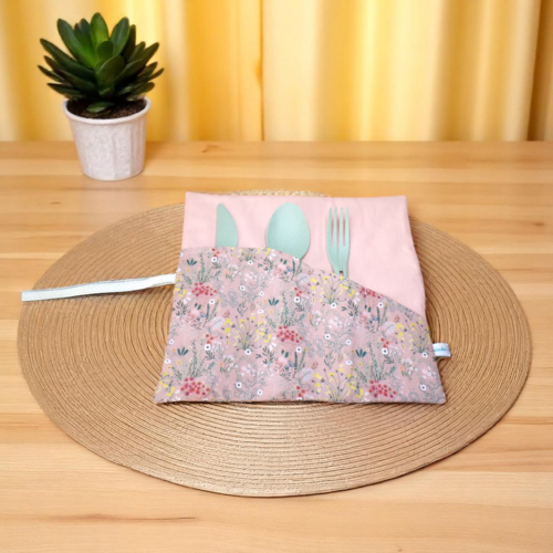 Pochette - étui à couverts molletonnée modèle au choix