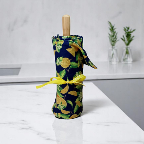 Essuie tout lavable 6 feuilles, coton doublé nid d'abeille modèle oranges