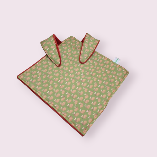 Grand doudou plat sensoriel oreilles de lapin coton doublé polaire lisse hyper douce