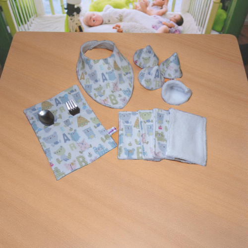 Ensemble pour bébé coton doublé d'éponge bambou motif animaux et lettres