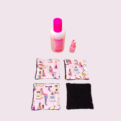 Lot de 4 lingettes lavables spécial dissolvant pour vernis à ongles