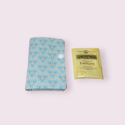Portefeuille, porte sachets de thé, tisane, accessoire de sac à main modèle turquoise