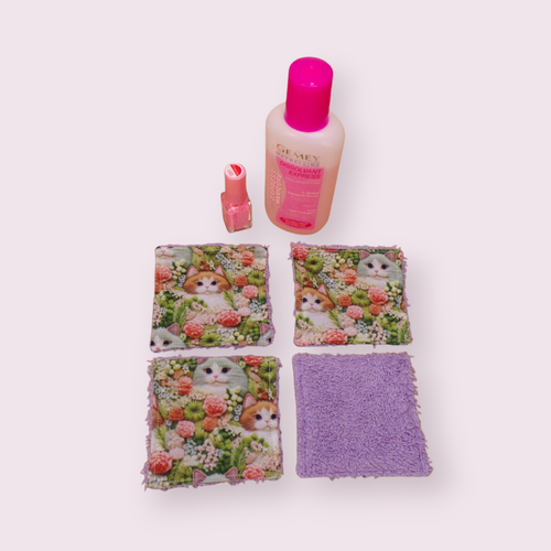 Lot de 4 lingettes lavables spécial dissolvant pour vernis à ongles