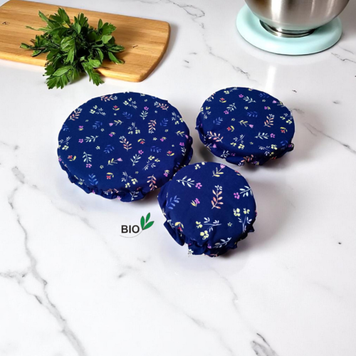 Lot de 3 charlottes alimentaires tissu bio doublé pul certifié contact alimentaire modèle au choix
