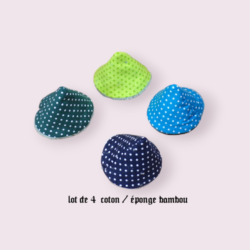 Lot de 4 cônes anti pipi, pare pipi, change bébé motif petits pois blanc