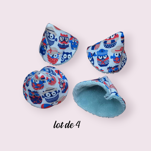 Lot de 4 cônes anti pipi, pare pipi, change bébé modèle hiboux