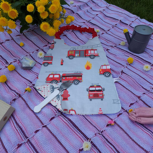 Serviette de cantine élastique enfant, bavoir maternelle, modèle garçons