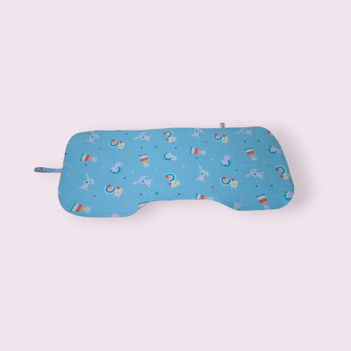 Bavoir anti-bavouille, protection d’épaule, repas bébé, coton doublé éponge nid d'abeille modèle animaux fond bleu