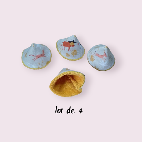 Lot de 4 cônes anti pipi, pare pipi, change bébé modèle animaux de la savane fond gris