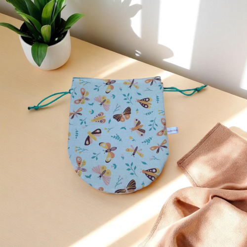 Pochette ronde à cordon, sac rond, pochon rond, modèle au choix