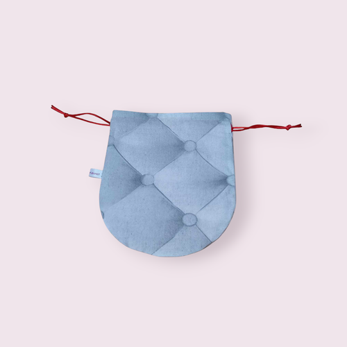 Pochette ronde à cordon, sac rond, pochon rond, modèle grise