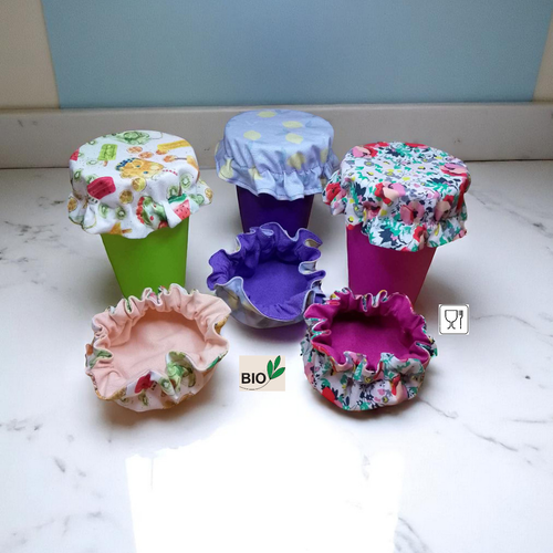 Couvre verre, charlotte à verre en coton bio