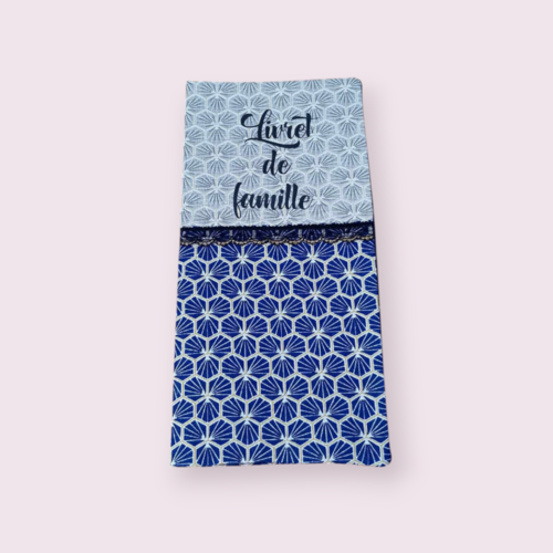 Protège livret de famille, cadeau de mariage, modèle bleu et gris