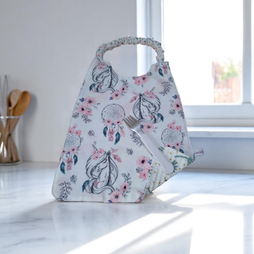 Serviette de cantine élastique enfant, bavoir maternelle, serviette personnalisable, modèles licornes au choix