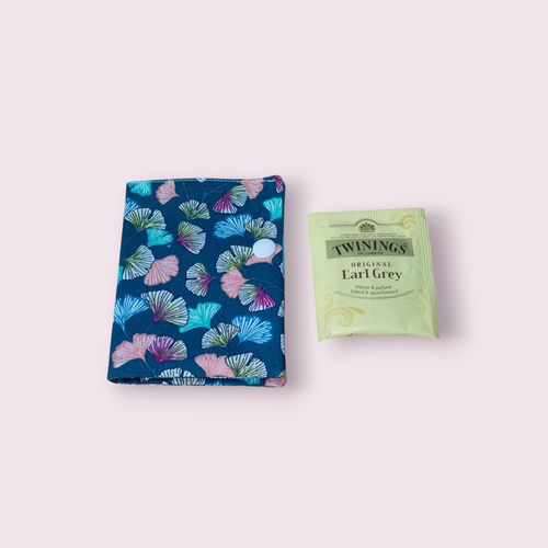 Portefeuille, porte sachets de thé, tisane, accessoire de sac à main modèle ginkgo fond vert