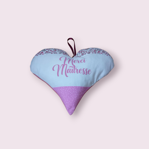 Cadeau maitresse, fin d'année scolaire, coeur à suspendre