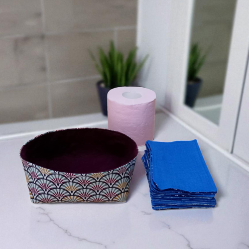 Corbeille de rangement pour papier toilette lavable