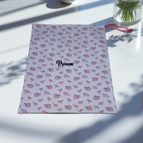 Pochette pour serviette de cantine, poche range serviette de table, pochette personnalisable