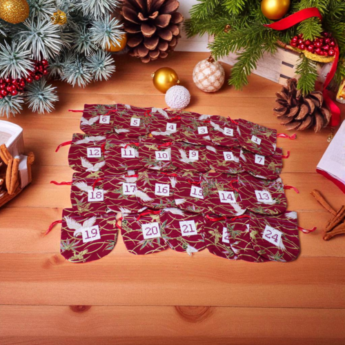 Calendrier de l'avent - 24 pochettes à suspendre noël pièce unique