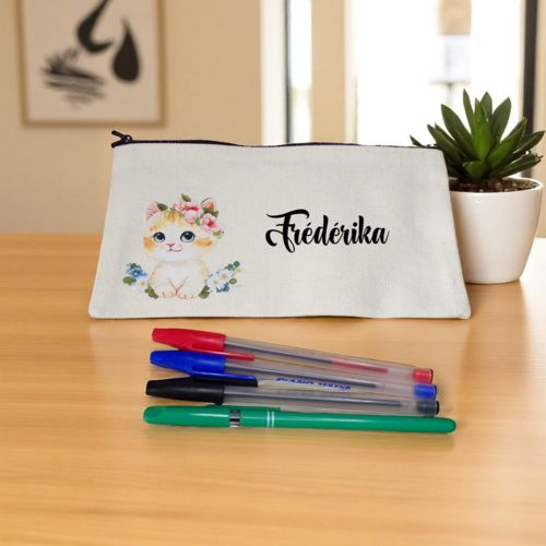 Trousse d'école personnalisable en coton, rentrée scolaire, modèle au choix