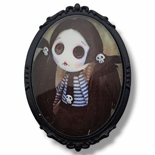 Broche poupée gothique skull penny dreadful halloween
