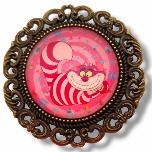 Broche gothique chat cheshire alice pays des merveilles halloween