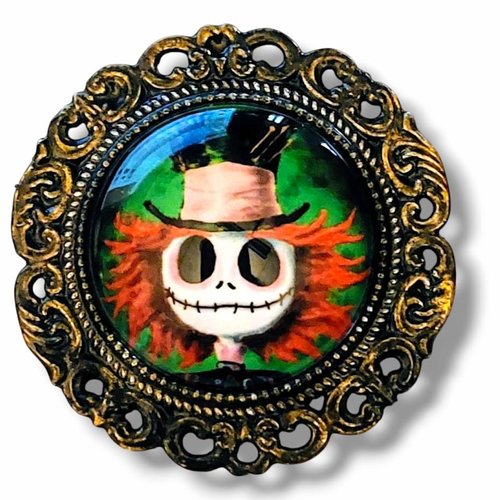 Broche mister jack gothique etrange noel halloween skull