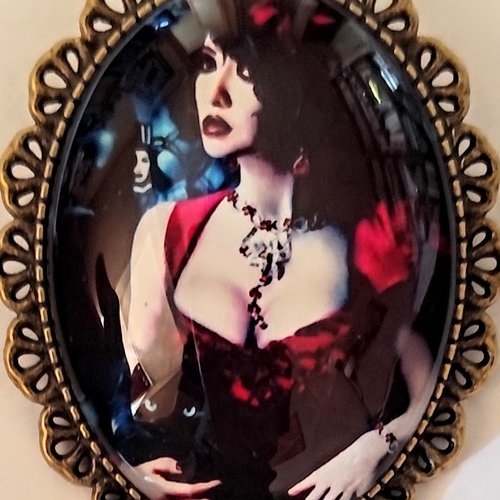 Broche camee femme romantique gothique rockabilly pin up amour