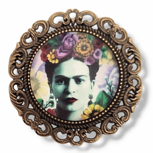 Broche frida kahlo rockabilly pin up cadeau original anniversaire