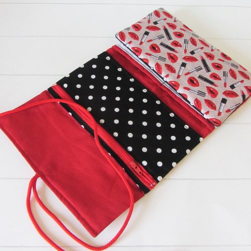 Pochette à bijoux en coton imprimé