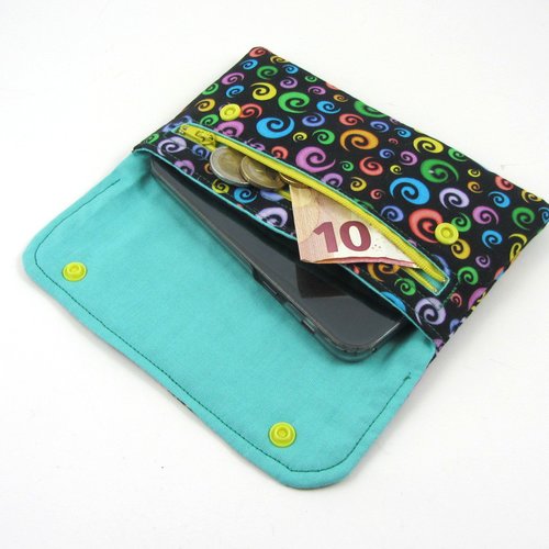 Pochette en coton motif multicolore