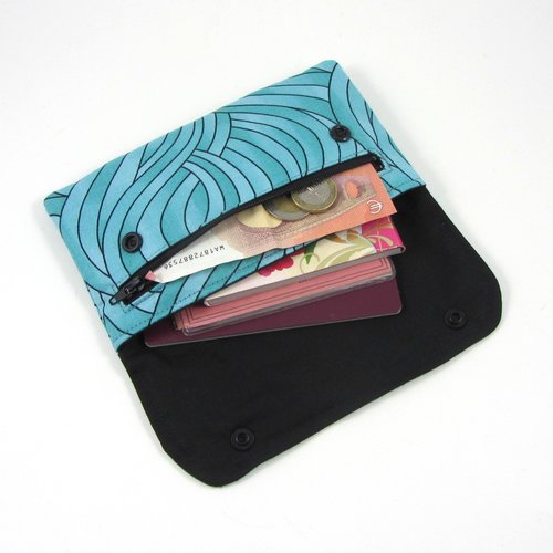 Pochette en coton turqouise