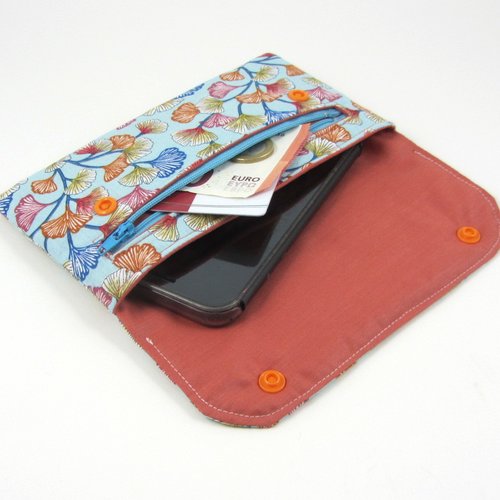 Pochette en coton feuilles de ginkgo