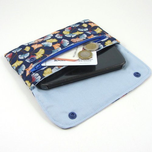 Pochette en coton feuilles de ginkgo