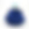 Pochette plissée, fermoir boules bleue