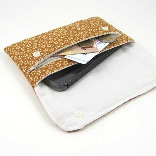 Pochette en coton japonais jaune moutarde