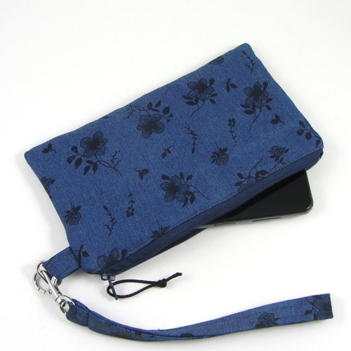 Etui i phone, smarthone en tissu japonais, pochette avec anse de poignée