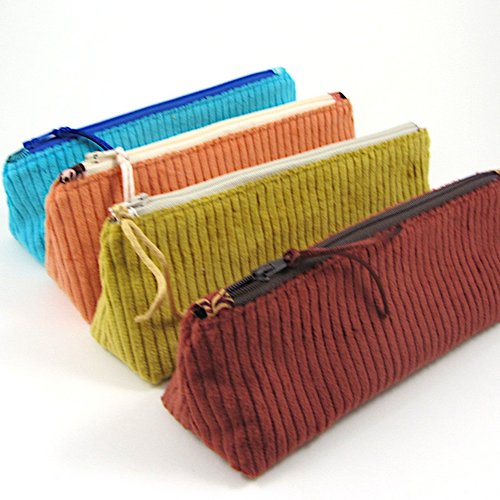Trousse triangle en tissu velours côtelé