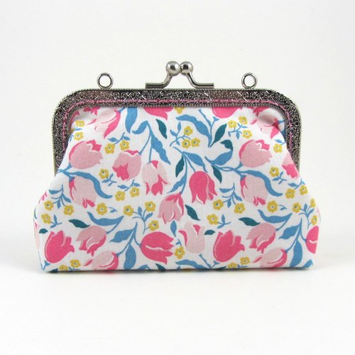 Porte monnaie en coton liberty london parks tulipe