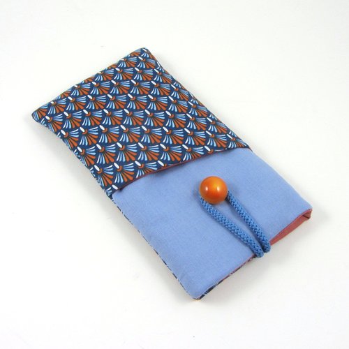 Etui telephone portable souple, housse smartphone avec poche pour les écouteurs