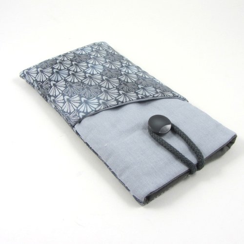 Housse telephone avec poche pour les écouteurs, étui portable en coton