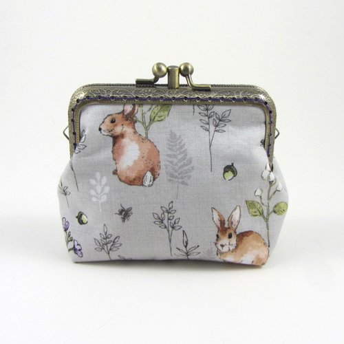 Porte monnaie à deux sections lapins des forêts