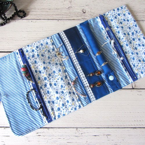 Pochette à bijoux voyage en tissu