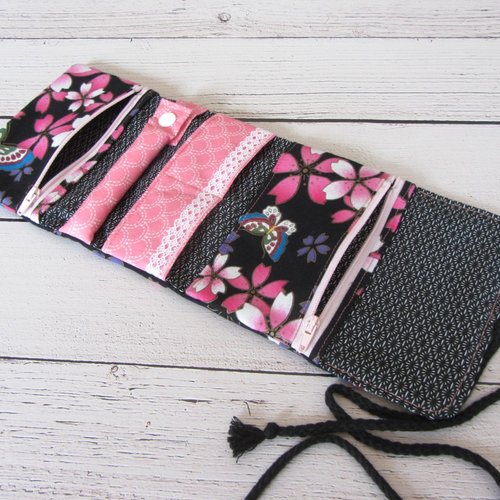 Pochette de rangement bijoux avec poches zippée